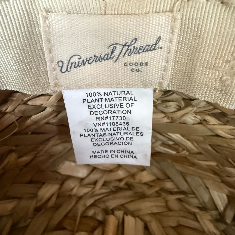 Universal Thread Straw Hat Large Flat - image 4